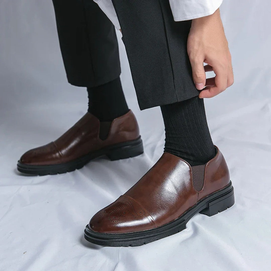 Alessio Cap-Toe Leather Loafers
